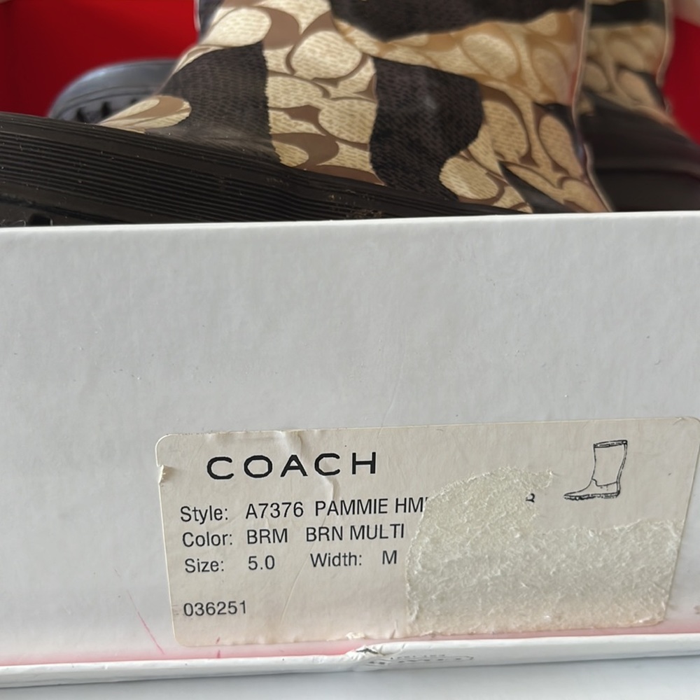 Coach Rain Boots. Size 5. - Picture 4 of 7